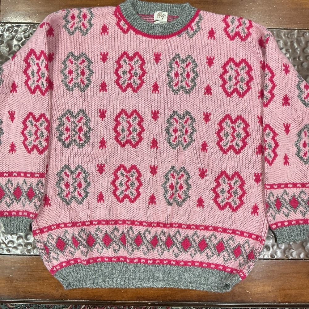 VTG Rafferty Wool Blend Sweater, Pink, Women's Large, Italy, 80's